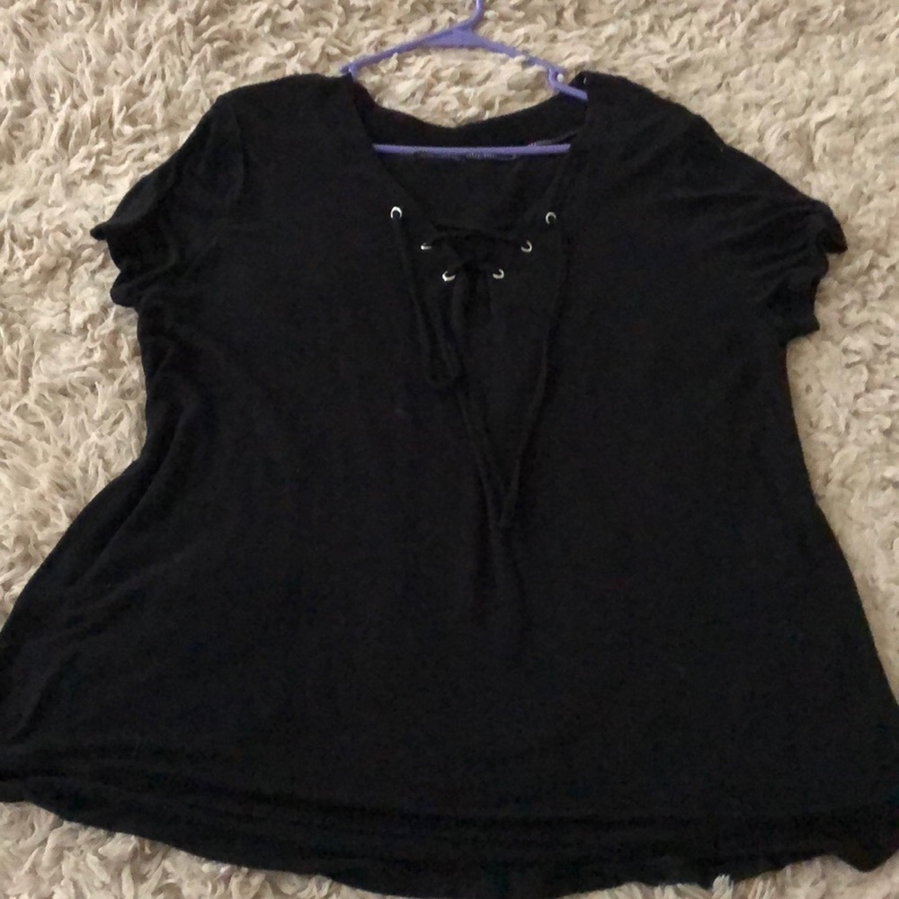 Lace Up Blouse